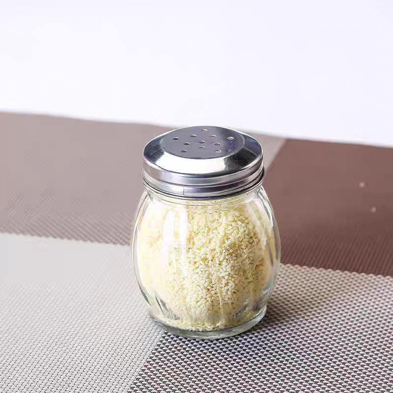 Τετράγωνο γυάλινο μπουκαλάκι για καρυκεύματα, διανομή στερεών καρυκευμάτων, διαφανές γυαλί, δυνατότητα εκτύπωσης λογότυπου