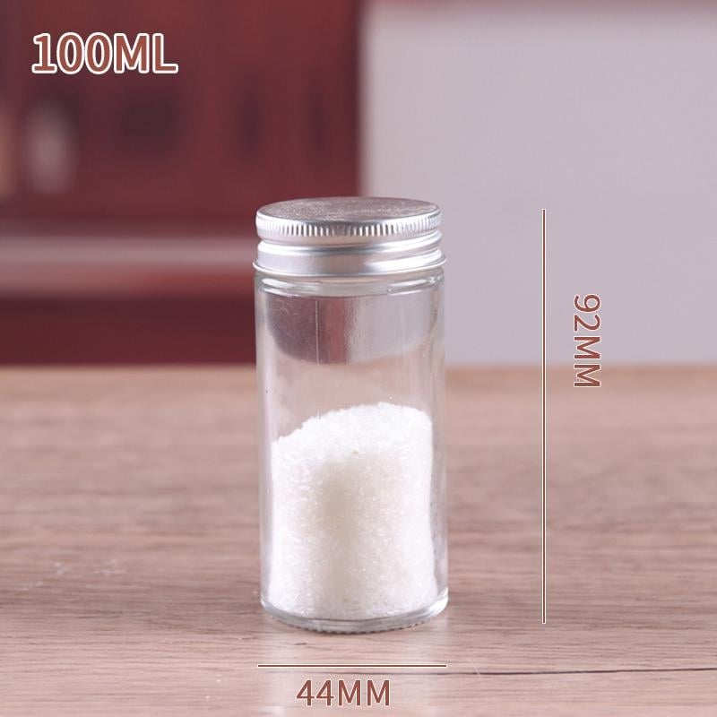 Τετράγωνο γυάλινο μπουκαλάκι για καρυκεύματα, διανομή στερεών καρυκευμάτων, διαφανές γυαλί, δυνατότητα εκτύπωσης λογότυπου