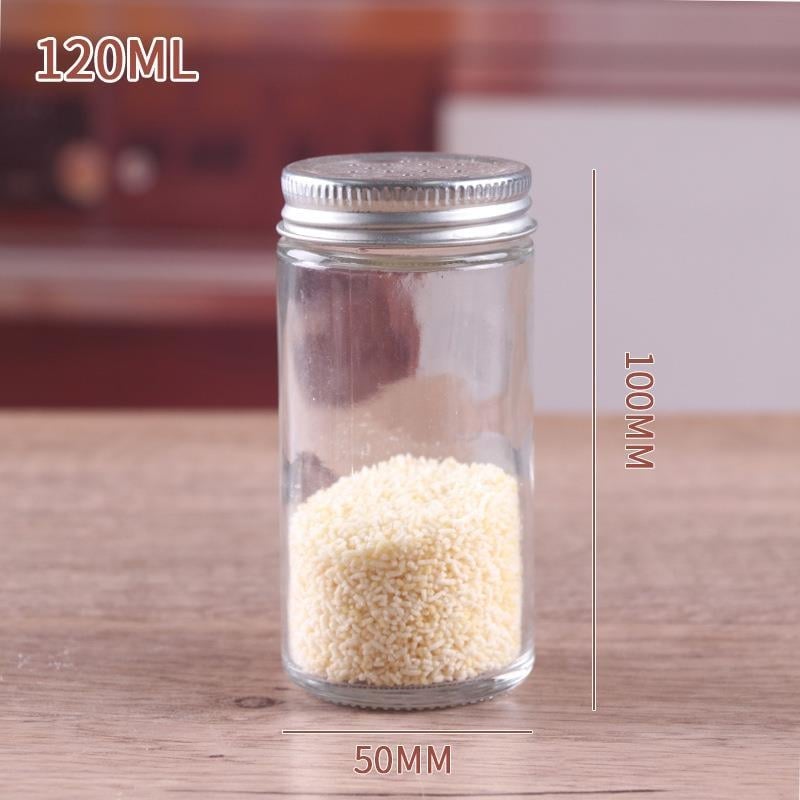 Τετράγωνο γυάλινο μπουκαλάκι για καρυκεύματα, διανομή στερεών καρυκευμάτων, διαφανές γυαλί, δυνατότητα εκτύπωσης λογότυπου