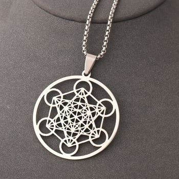 Határokon átnyúló, népszerű közel-keleti nyaklánc 6 kerek rozsdamentes acél medállal, titán acél vágással a külső körben