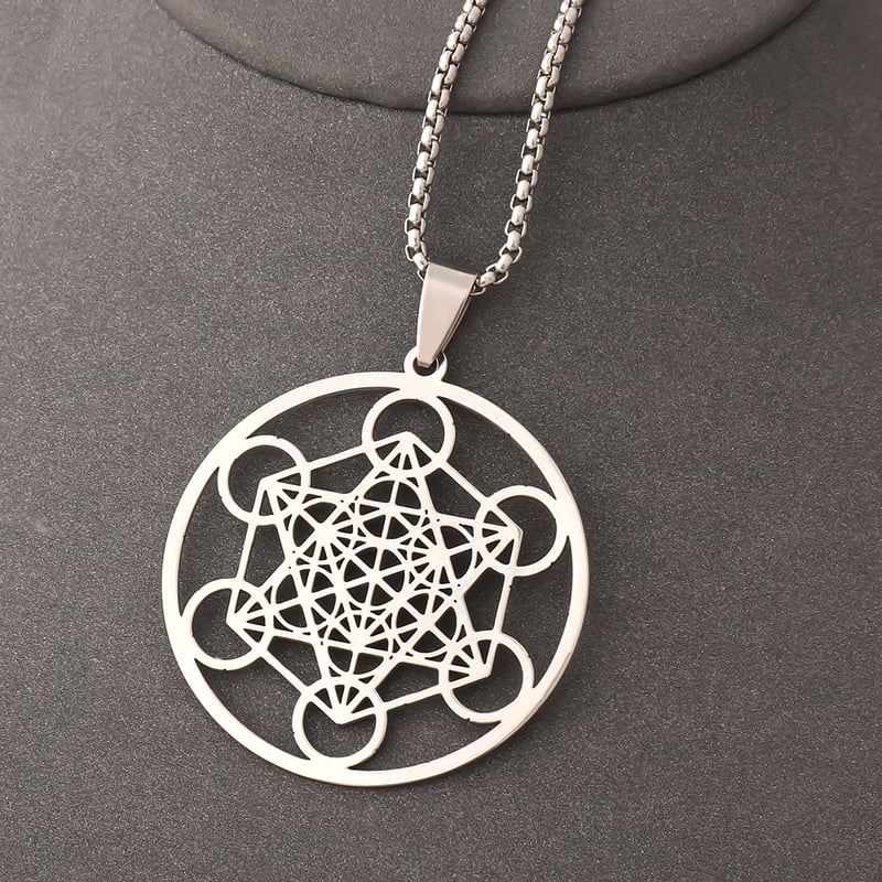 Határokon átnyúló, népszerű közel-keleti nyaklánc 6 kerek rozsdamentes acél medállal, titán acél vágással a külső körben