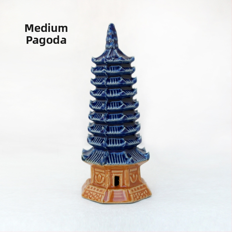Keramická pagoda pre akvárium – mikro krajina s bonsajom, ručná výroba, nový čínsky štýl