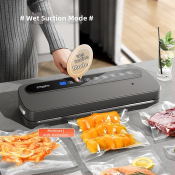 Domáce vákuové baliace zariadenie na potraviny, mokré–suché dvojité použitie, plastové uzatváranie