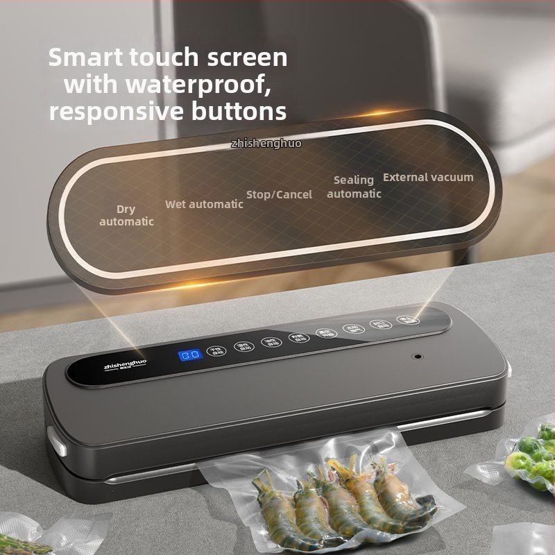 Domáce vákuové baliace zariadenie na potraviny, mokré–suché dvojité použitie, plastové uzatváranie