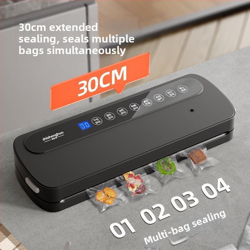 Domáce vákuové baliace zariadenie na potraviny, mokré–suché dvojité použitie, plastové uzatváranie