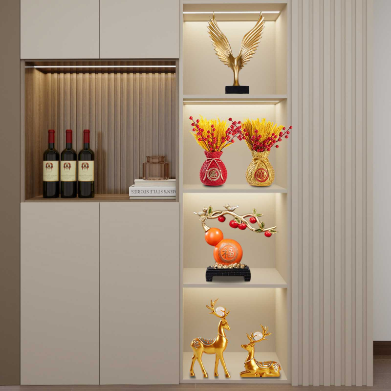 Set decorativ pentru dulap de vin Lanmeo — din rășină — stil chinezesc — turnare prin injecție — cadou de ziua de naștere