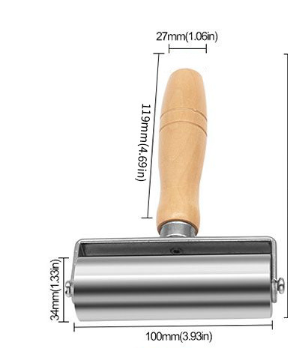 Валяк за пресоване на кожа „Направи си сам“ с дървена дръжка, здрав ръчно натискан валяк за пресоване и полагане на кожа
