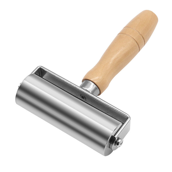 Валяк за пресоване на кожа „Направи си сам“ с дървена дръжка, здрав ръчно натискан валяк за пресоване и полагане на кожа