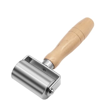 Валяк за пресоване на кожа „Направи си сам“ с дървена дръжка, здрав ръчно натискан валяк за пресоване и полагане на кожа