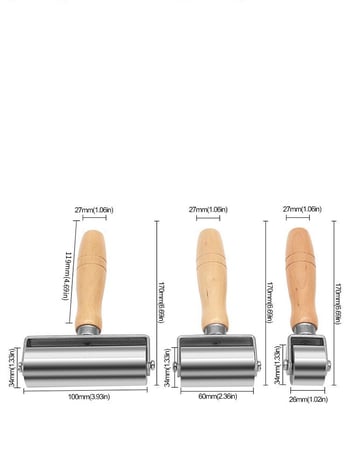 Валяк за пресоване на кожа „Направи си сам“ с дървена дръжка, здрав ръчно натискан валяк за пресоване и полагане на кожа