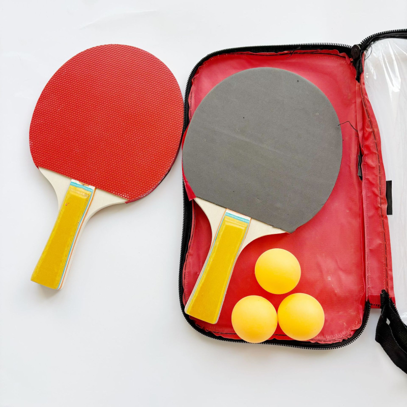 Qi Chen Set raketa za stolni tenis, ploča od poplara, gume s pozitivnim ljepilom, direktan udarac, model 777-22