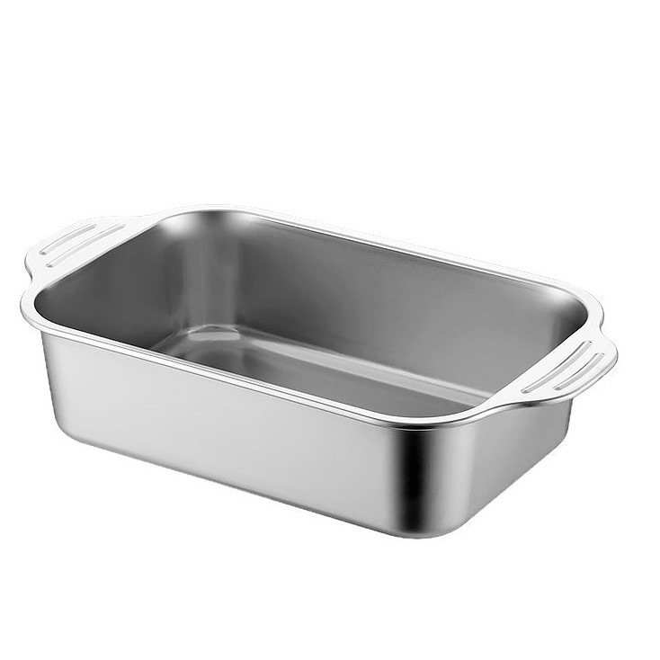 Nehrđajući čelični četverokutni tanjur s poklopcem, mikrovalna sigurnost, elektroplatirani završetak