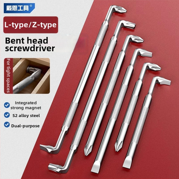 Dane uholový skrutkovač, magnetický, Z- a L-tvar, s krížovým (Phillips) a šesťuholníkovým (Allen) bitom, 90° ohyb, Cr-V oceľ