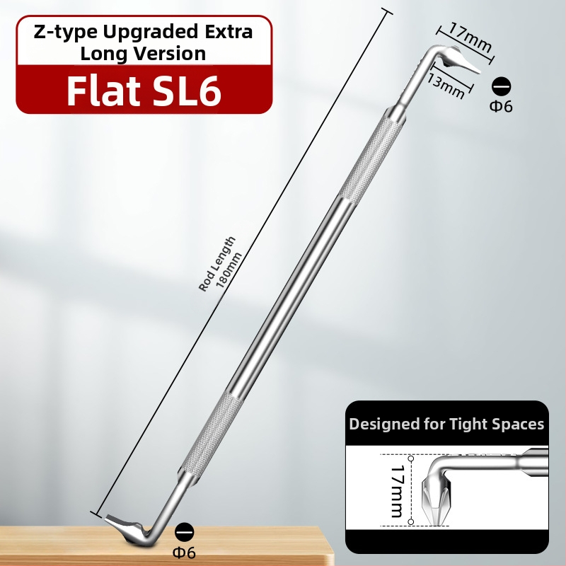 Dane uholový skrutkovač, magnetický, Z- a L-tvar, s krížovým (Phillips) a šesťuholníkovým (Allen) bitom, 90° ohyb, Cr-V oceľ