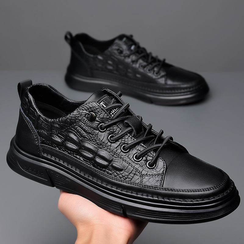 Muške kožne loaferice – prava koža, gumeni potplat, okrugli vrh, proljetno-jesenske casual cipele