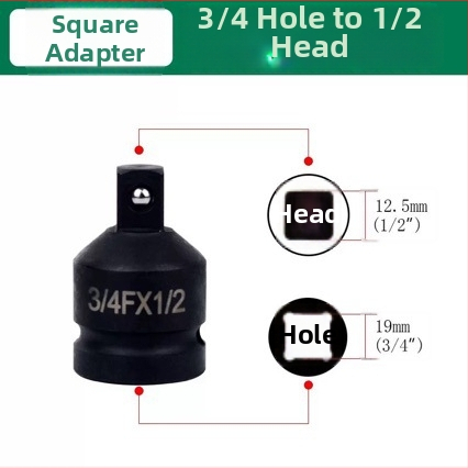 Ťažký adaptér puzdra so štvorhraným pohonom – vysokouhlíková oceľ, fosfátový povrch, 0,3 kg