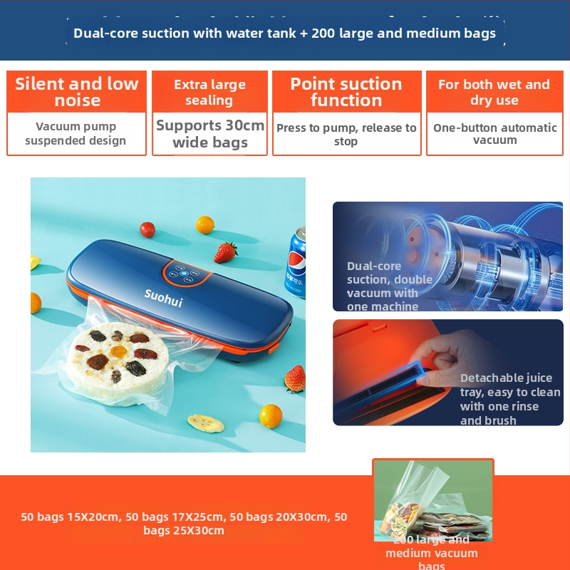 Vakuová baliaca stroj pre domáce použitie, model FK-A01; objem balenia 1 m³; značka Other