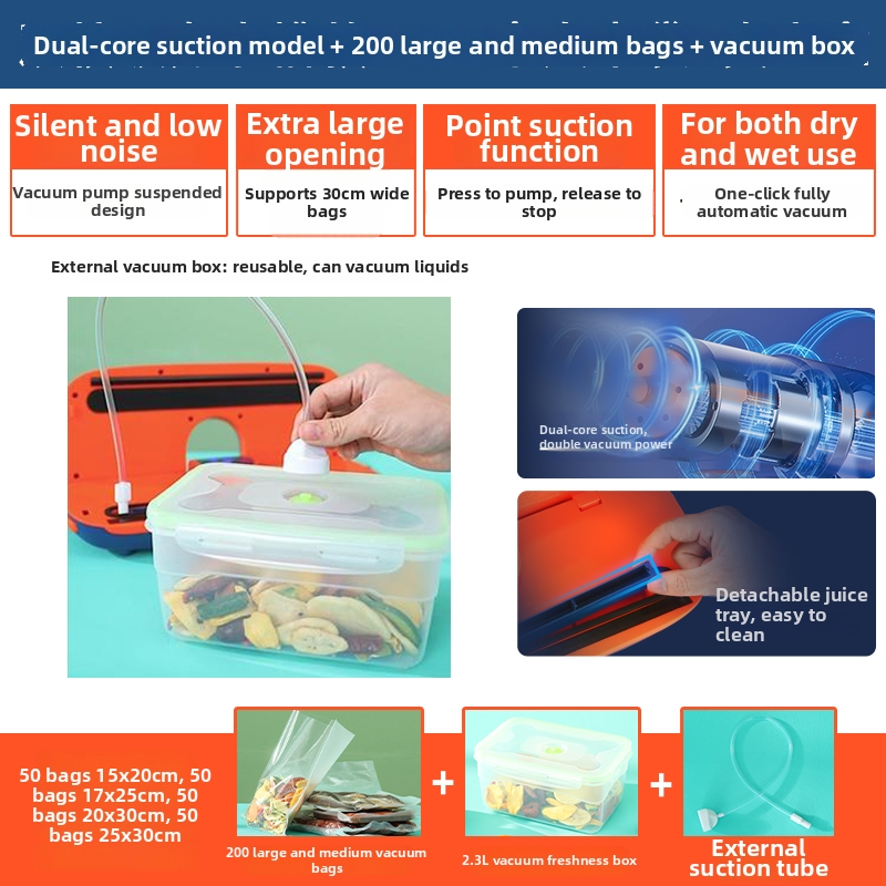 Vakuová baliaca stroj pre domáce použitie, model FK-A01; objem balenia 1 m³; značka Other