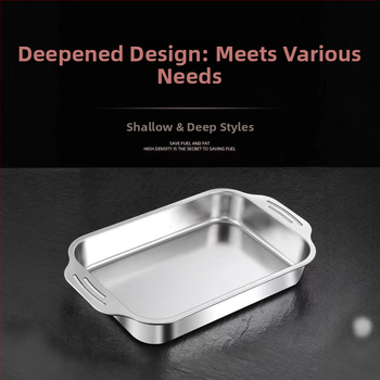 Rozsdamentes acél grill serpenyő fedővel, négyzet alakú, elektrolízis felületű, mikró kompatibilis, logó nyomtatás és testreszabás elérhető