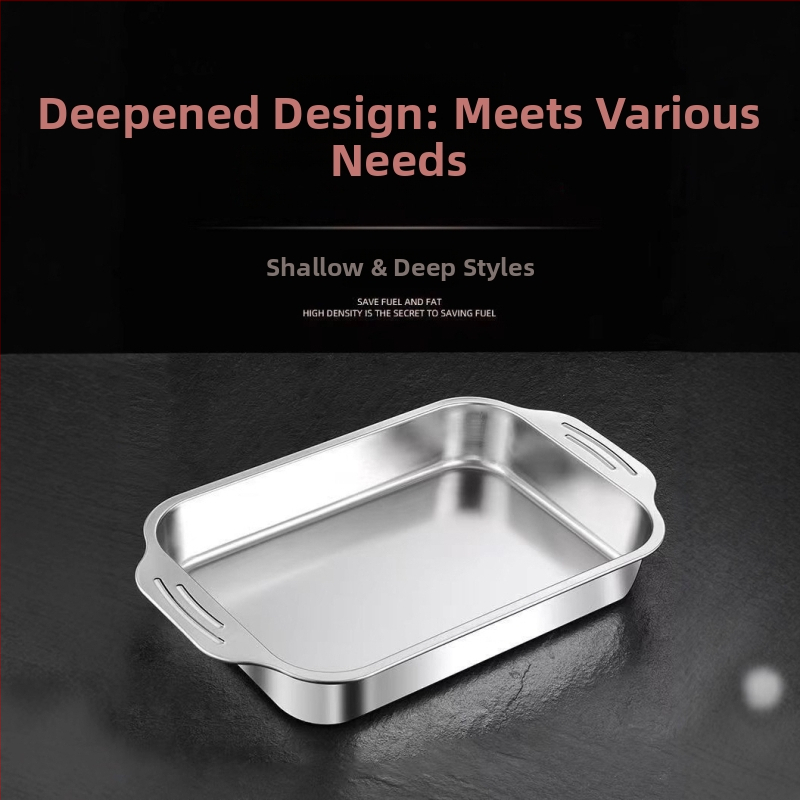 Rozsdamentes acél grill serpenyő fedővel, négyzet alakú, elektrolízis felületű, mikró kompatibilis, logó nyomtatás és testreszabás elérhető