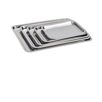 Farfurie din oțel inoxidabil, pătrată, cu fund plat, cu logo imprimat