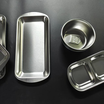 Pravokutni poslužavnik od nehrđajućeg čelika za roštilj i pripremu hrane, korejskog stila, ravno dno, završna obrada 20213