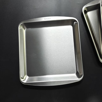 Pravokutni poslužavnik od nehrđajućeg čelika za roštilj i pripremu hrane, korejskog stila, ravno dno, završna obrada 20213