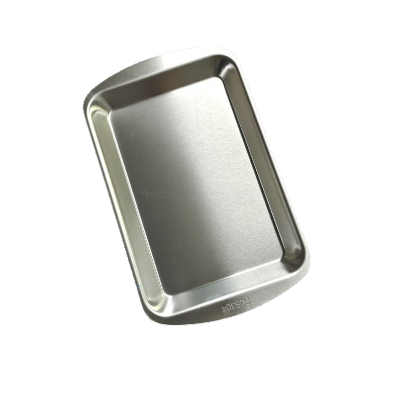 Pravokutni poslužavnik od nehrđajućeg čelika za roštilj i pripremu hrane, korejskog stila, ravno dno, završna obrada 20213