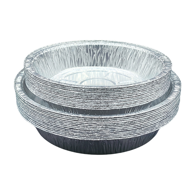 Тава от алуминиево фолио за фритюрник с въздух, кръгла, еднократна, алуминиево фолио с хранително качество, подходяща за микровълнова, с отпечатано лого, персонализируема, пакет от 1000 броя