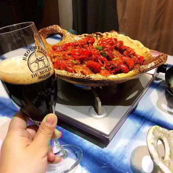 Placă ceramică pentru foc direct, stil japonez, rezistentă la căldură, cu mâner dublu