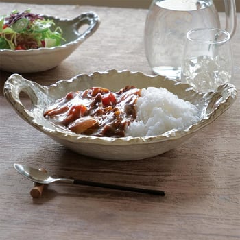 Placă ceramică pentru foc direct, stil japonez, rezistentă la căldură, cu mâner dublu