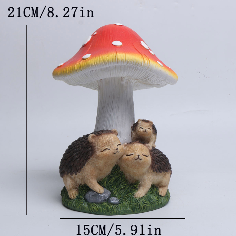 Ornament de grădină din rășină în formă de ciupercă pentru micro-peisaj, stil pastoral, manufactură semi-manuală și semi-mechanică