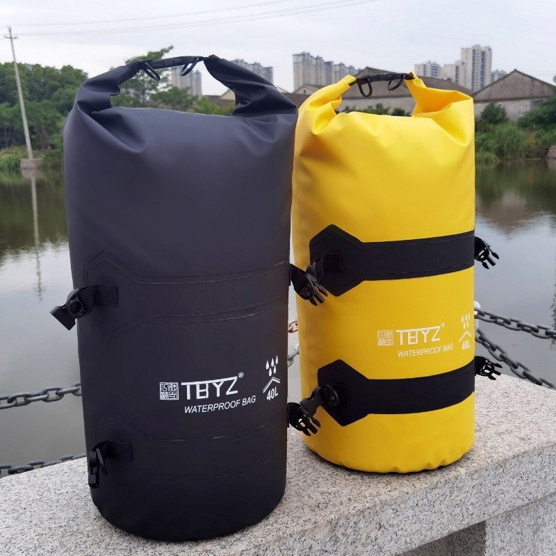 Geantă laterală pentru motocicletă/bicicletă pentru călătorii – impermeabilă, de tip pannier, 40L/80L, Model JHQKTB001-010, Material: PVC Clamp Mesh