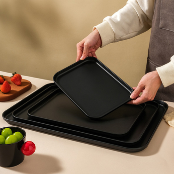 Farfurie din plastic, pătrată, suprafață mată, stil Nordic, compatibil cu microunde