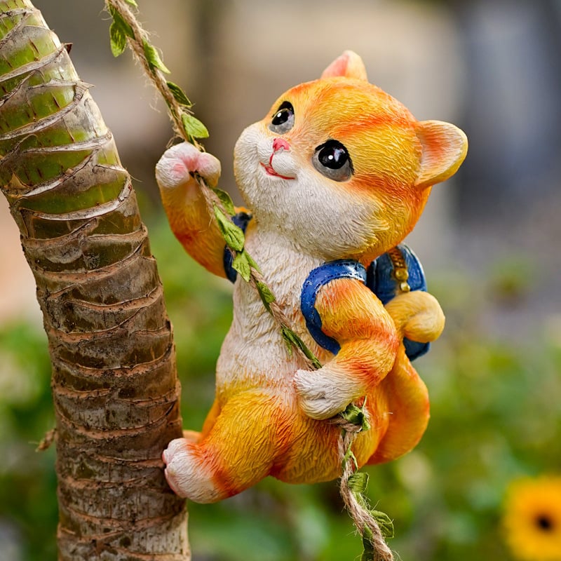 Viseći ukras za vrt s zekom koji se penje na drvo (Materijal: smola; Stil: moderni minimalistički; IP ovlašteno: Ne)