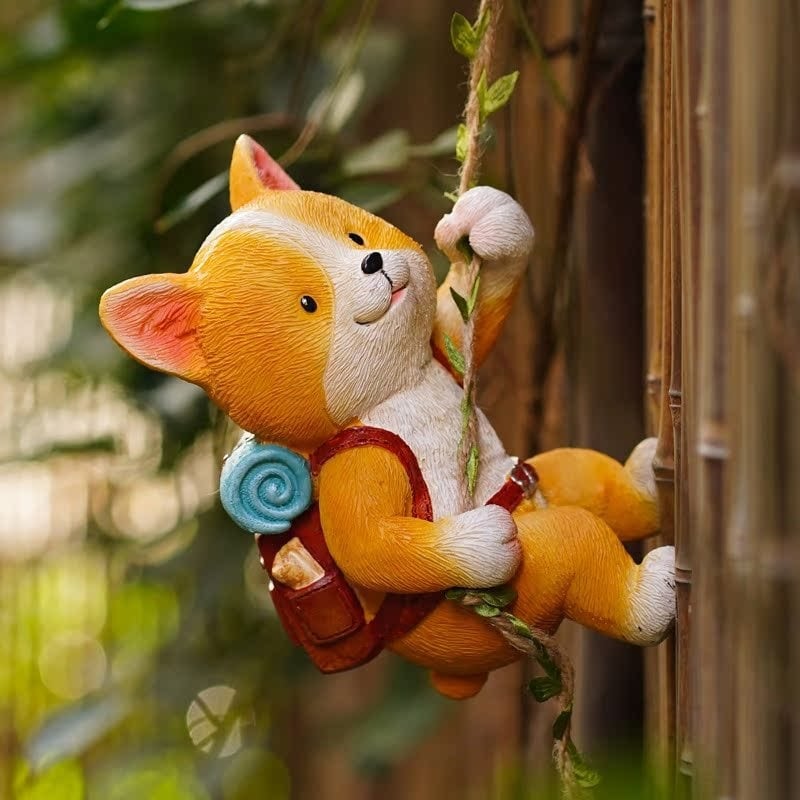 Viseći ukras za vrt s zekom koji se penje na drvo (Materijal: smola; Stil: moderni minimalistički; IP ovlašteno: Ne)