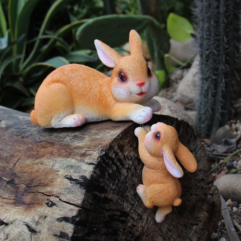 Viseći ukras za vrt s zekom koji se penje na drvo (Materijal: smola; Stil: moderni minimalistički; IP ovlašteno: Ne)