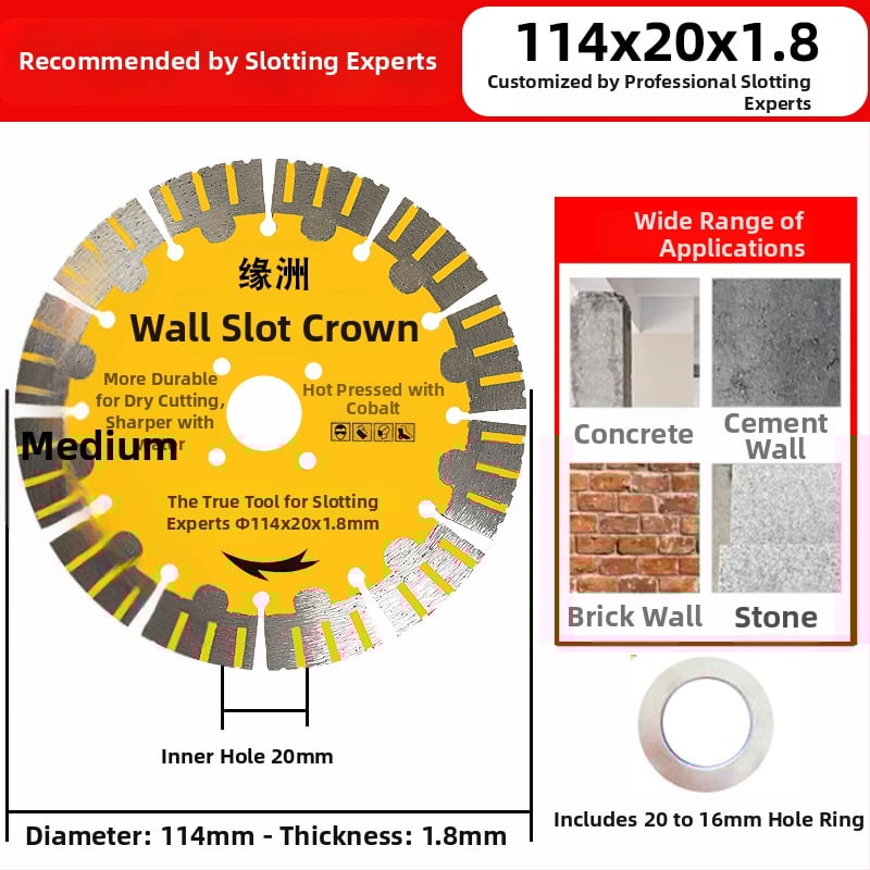 Δίσκος διαμαντι για υγρή κοπή πέτρας, συμβατός με γωνιακό τροχό και μηχανή κοπής πέτρας, Xindongrui, μέγ. 22.000 rpm