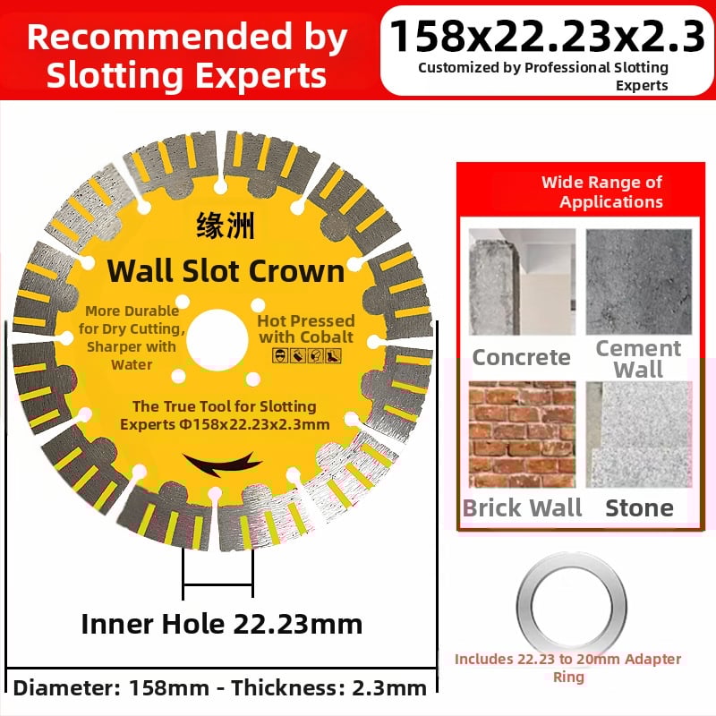 Δίσκος διαμαντι για υγρή κοπή πέτρας, συμβατός με γωνιακό τροχό και μηχανή κοπής πέτρας, Xindongrui, μέγ. 22.000 rpm