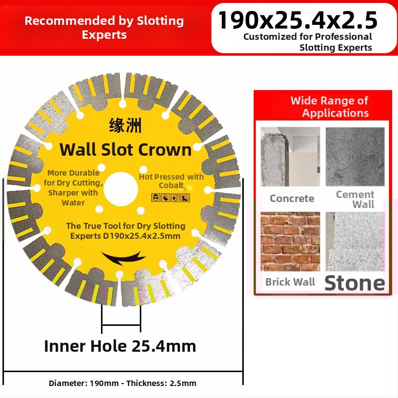 Δίσκος διαμαντι για υγρή κοπή πέτρας, συμβατός με γωνιακό τροχό και μηχανή κοπής πέτρας, Xindongrui, μέγ. 22.000 rpm