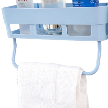 Zidni organizator za kupaonicu s vakuumskim pričvršćivanjem, plastika, model 6205, nosivost 3 kg, jedna polica