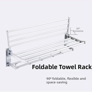 Držiak na uteráky z hliníka do kúpeľne, dvojposchodový, povrchová úprava: anodická oxidácia, model Space Aluminum Storage Rack, značka Huixin, nosnosť 10 kg