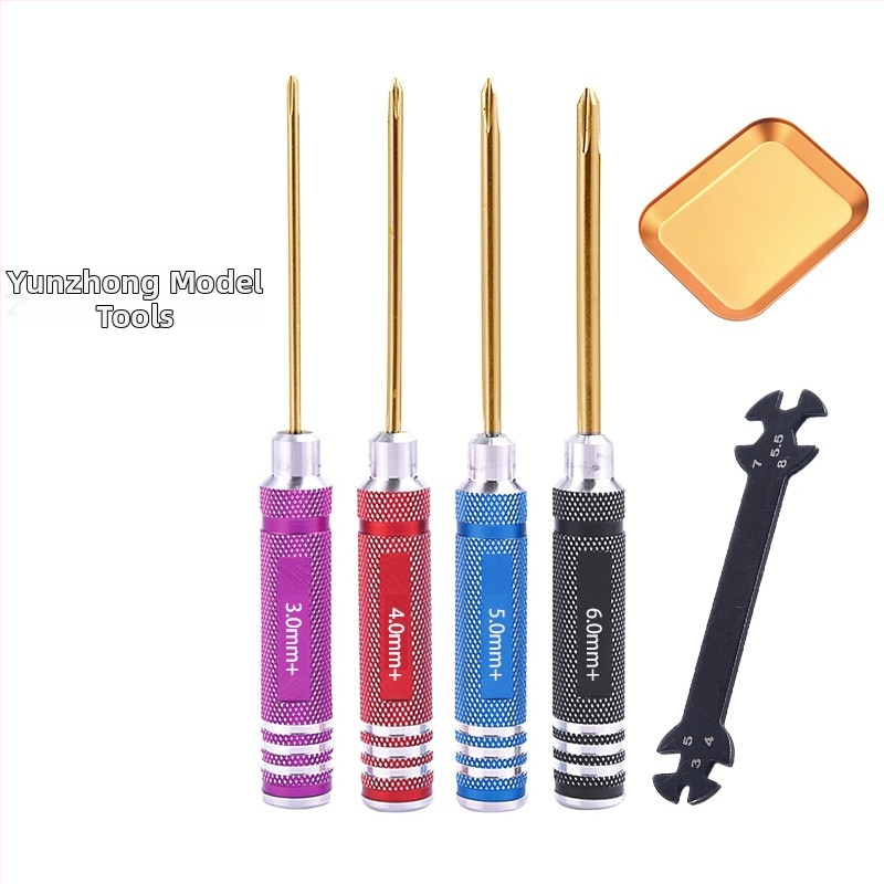 Sada šesťuholníkových skrutkovačov pre modely lietadiel a áut, titanom potiahnutá tvrdená oceľ, viacúčelové demontážne a montážne nástroje, obsahuje kľúč a držač nástrojov