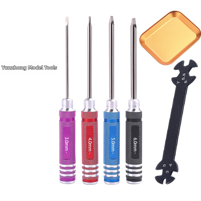 Sada šesťuholníkových skrutkovačov pre modely lietadiel a áut, titanom potiahnutá tvrdená oceľ, viacúčelové demontážne a montážne nástroje, obsahuje kľúč a držač nástrojov
