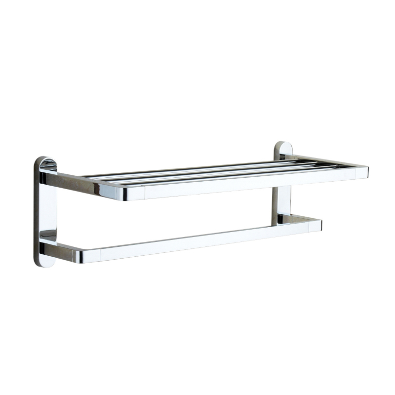 Fürdőszobai törölközőtartó készlet – cinkötvözet, elektroplatolt felület, teherbírás 10 kg, 1 szint, modern minimalista stílus