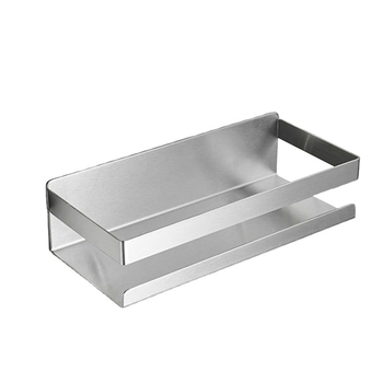 Rozsdamentes acél falra szerelhető fűszertartó polc, konyhai és fürdőszobai tároló, fúrás nélküli telepítés, modern minimalista stílus, testreszabható 1001