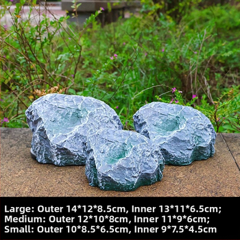 Кутия за ключове с тайно пространство за съхранение за градина на открито – смолна изработка, каменно-подобен дизайн, китайски стил