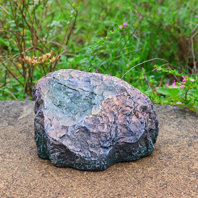 Кутия за ключове с тайно пространство за съхранение за градина на открито – смолна изработка, каменно-подобен дизайн, китайски стил