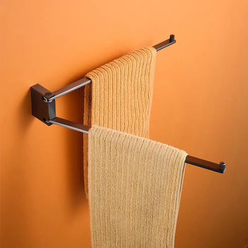 Forgatható kétszintes törölközőtartó réz-krómozott bevonattal – furatos szerelés, teherbírás 20 kg