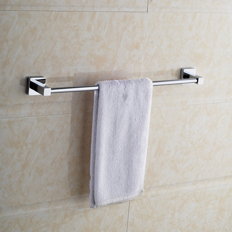 Držač za ručnike od nehrđajućeg čelika, s kromiranom završnom obradom, jednopolni, moderni minimalistički stil, nosivost 20 kg
